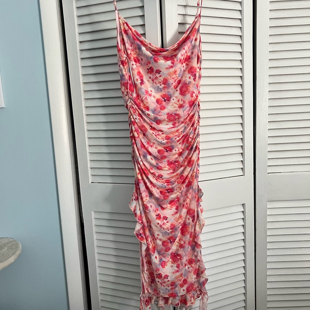 Hello Molly Pink Floral Midi Dress